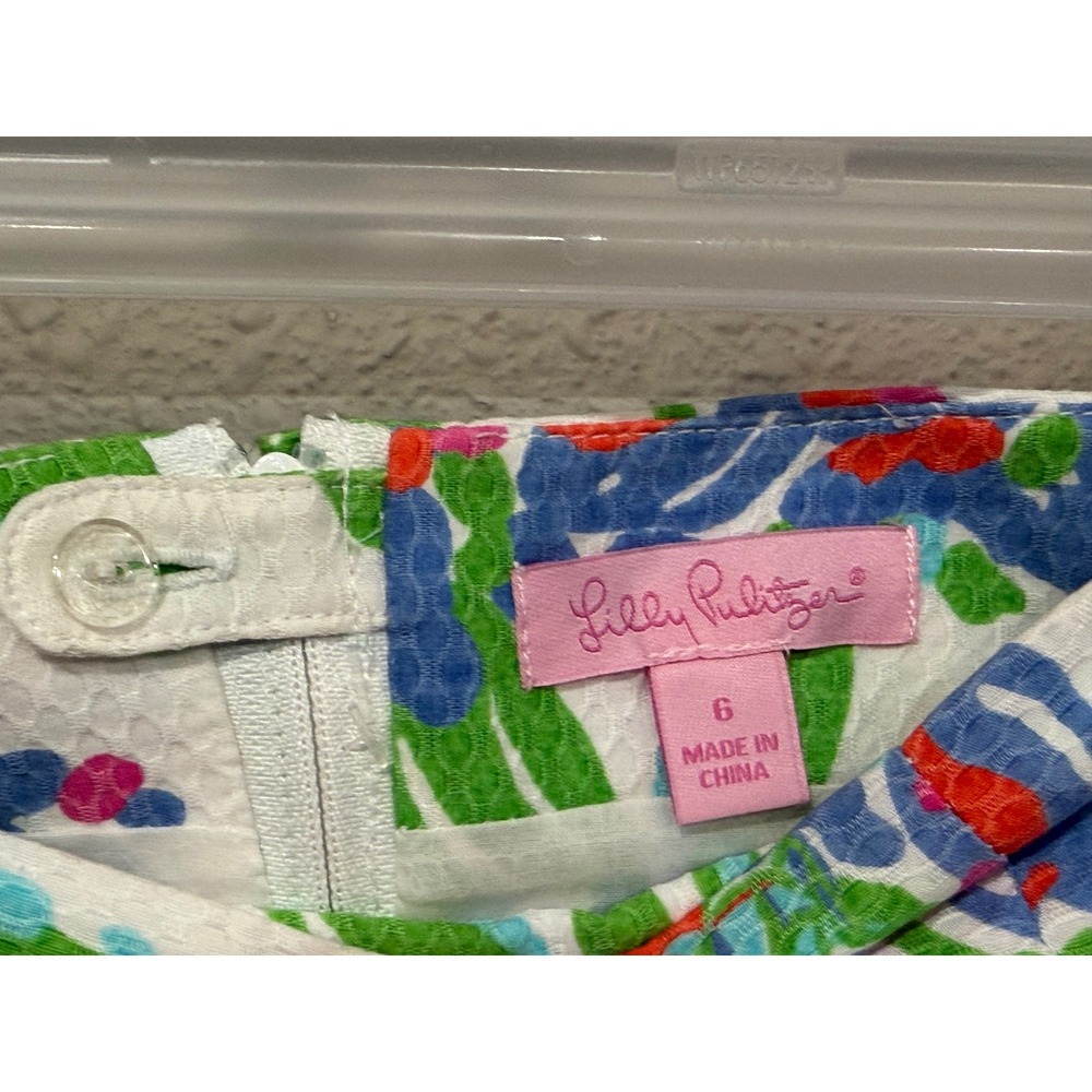 Lilly Pulitzer Lynnie Honeycomb Piqué Floral Mini Skirt 6 Coastal Resort Beach - Picture 4 of 7